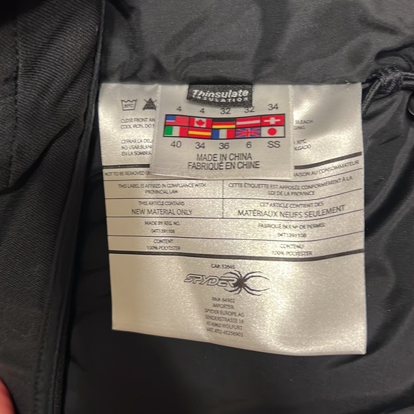 Spyder black starburst snowboard ski jacket size 4 winter coat cold weather - Picture 14 of 16